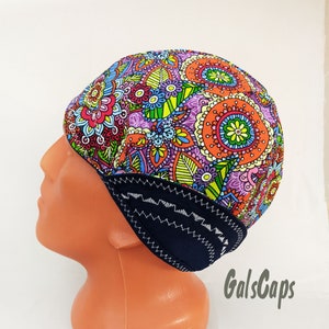 Welders Hats Butterfly Floral Print Bikers Caps Welding Cap Hat Cotton Weld Cap Made in USA Ready to Ship