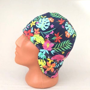 Flamingo/Dark Blue Welders Hats Bikers Caps Welding Cap Hat Cotton Weld Cap Made in USA Ready to Ship