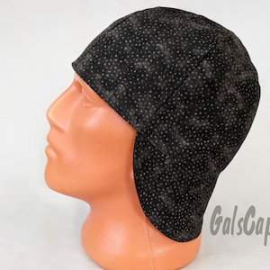 Spotted Welding Caps Black/Black Welders Pipefitters Bikers Cap Welding Hat for Work Made in Usa Ready to Ship