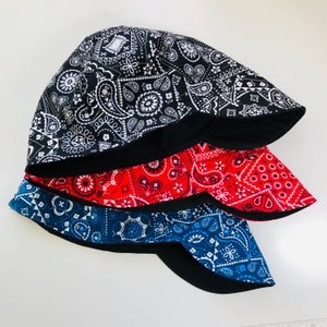 Lot of 3 Bandana Welders Hats, Bikers Caps, Welding Cap Hat, Cotton Made in Usa Ready to Ship