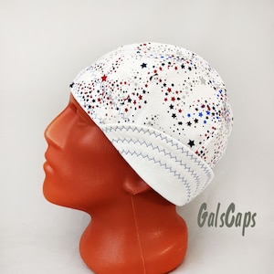 White Patriotic Welders Hats Bikers Caps Welding Cap Hat Cotton Decorative Stitching Weld Cap Made in USA Ready to Ship