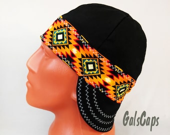 Aztec Welders Welding Cap  Hats Bikers Caps  Hat Cotton Decorative Stitching Weld Cap Made in USA Ready to Ship
