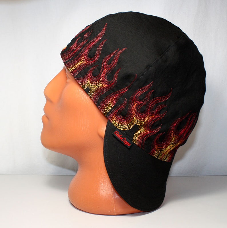 Flame. Welders Hats Bikers Caps Welding Cap Hat Cotton Etsy