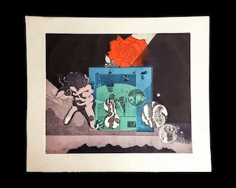 战争与和平 War and Peace Artwork By Taiwanese Artist Shaih Li-Fa, Etching Print Numbered 119/120. Signed And Dated 1969 In Pencil