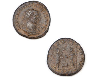 Moneda del Antiguo Imperio Romano, Emperador Probus, Antoninianus Plateado Bronce, CLEMENTIA TEMP, Numismática y Coleccionables Históricos