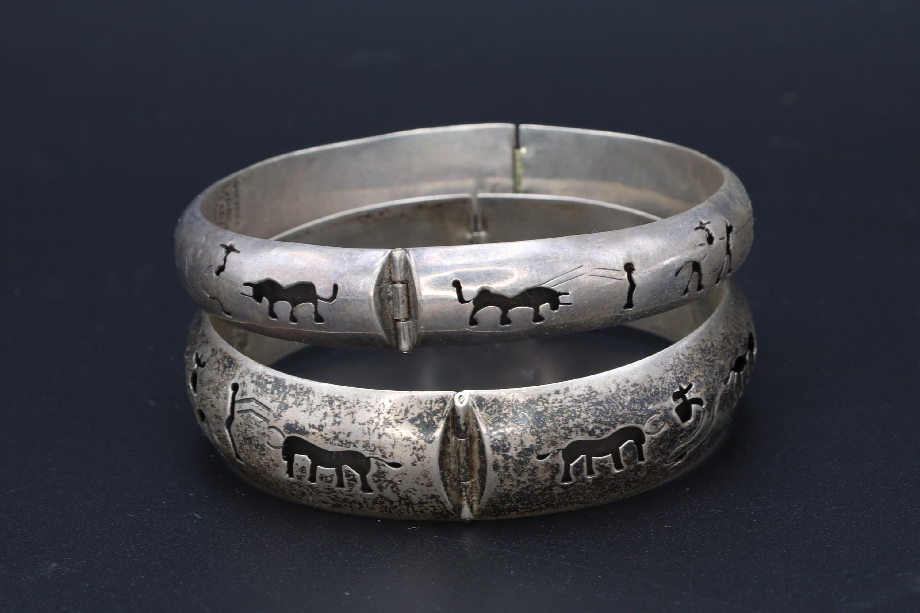 Taxco Mexico, Farfan FF and LCJ Bracelets, A Pair of Sterling