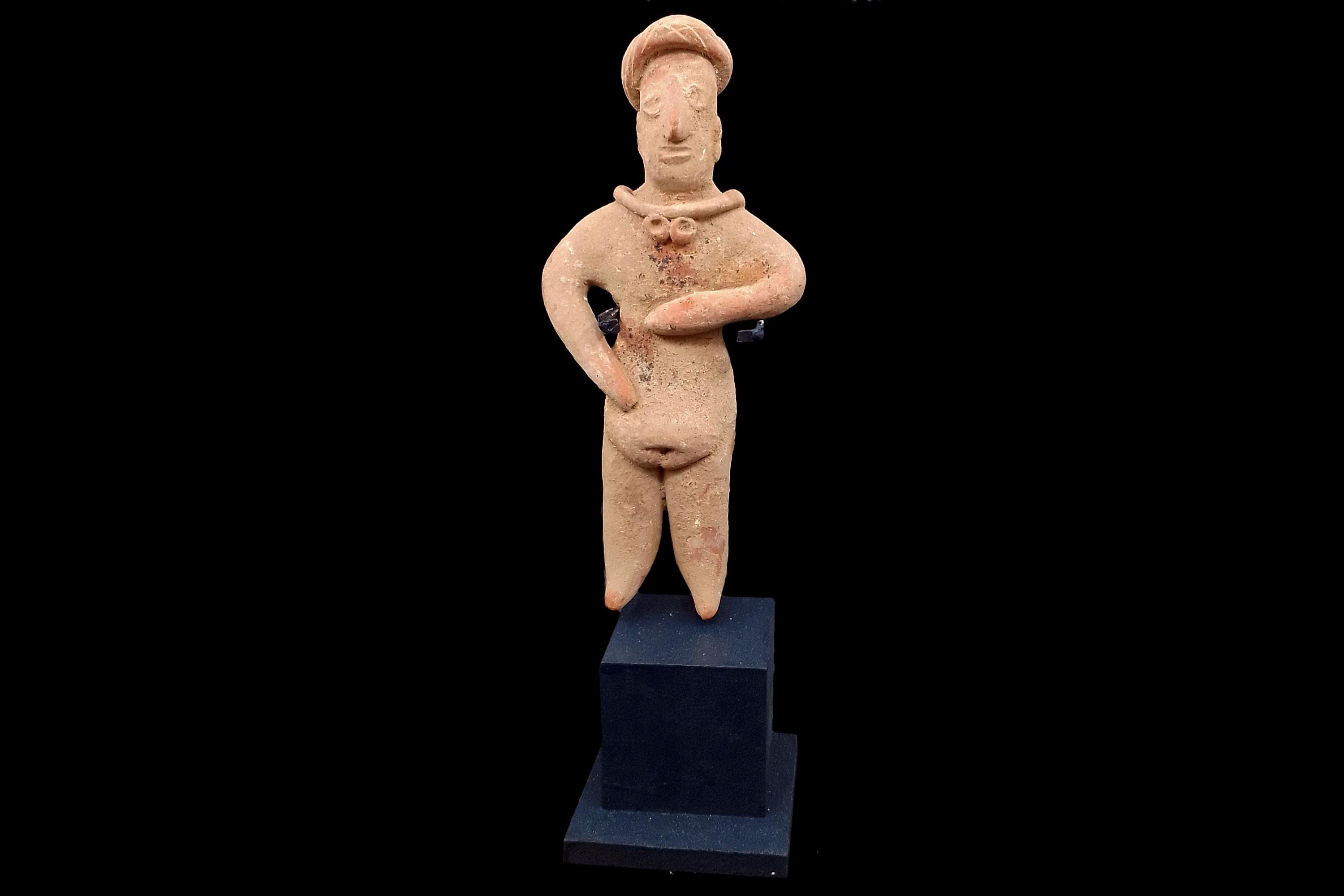Ancient Colima Ancient Pre Columbian Colima Pottery Standing Female Figure, Full Body ...