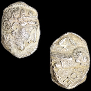 古代ローマ帝国、西暦3世紀、銀貨デナリウス。皇帝ゲタがカエサル