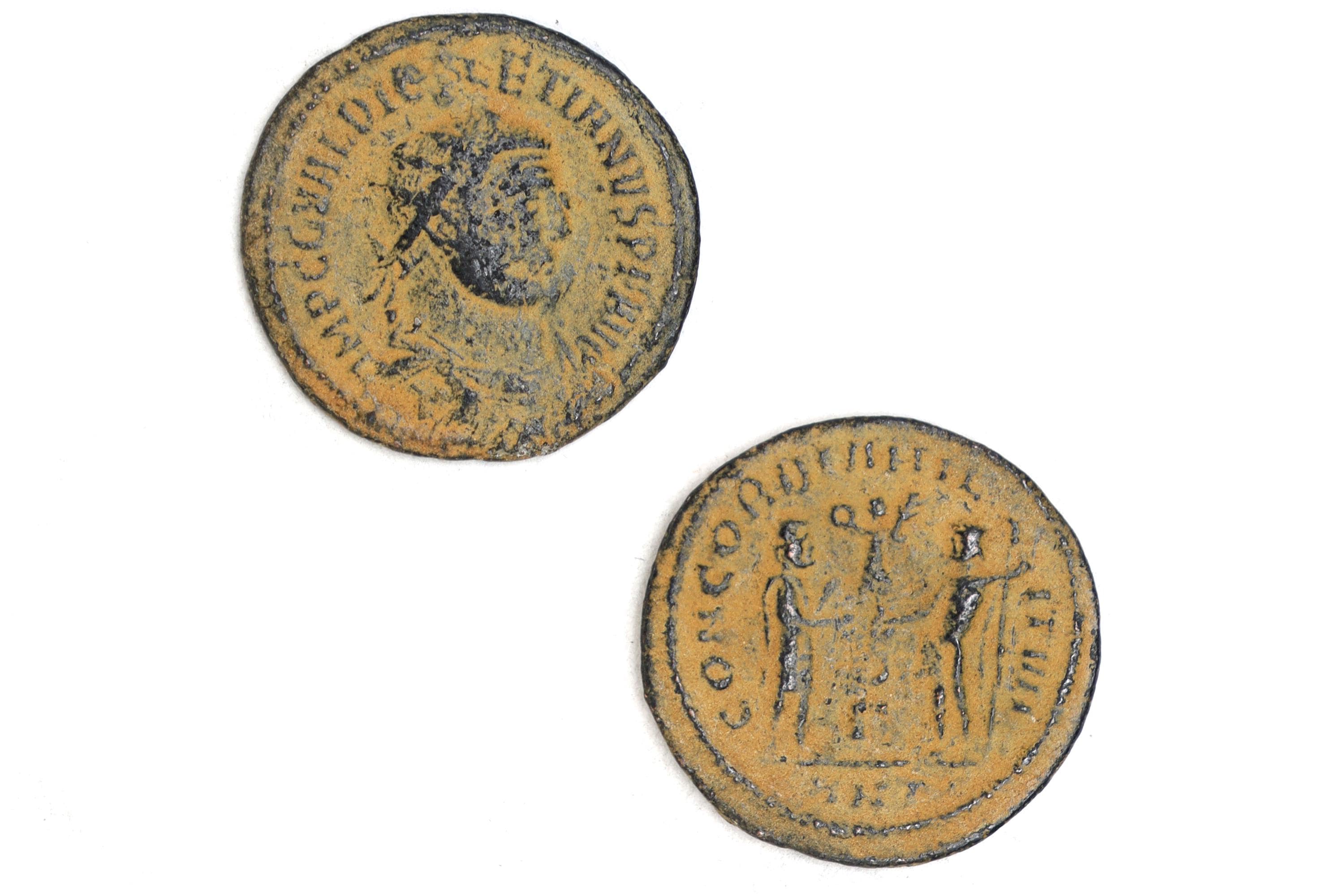 古代ローマ帝国の青銅貨、ディオクレティアヌス帝、アントニニアヌス青銅貨、アンティオキア 3世紀、貨幣学、歴史的収集品