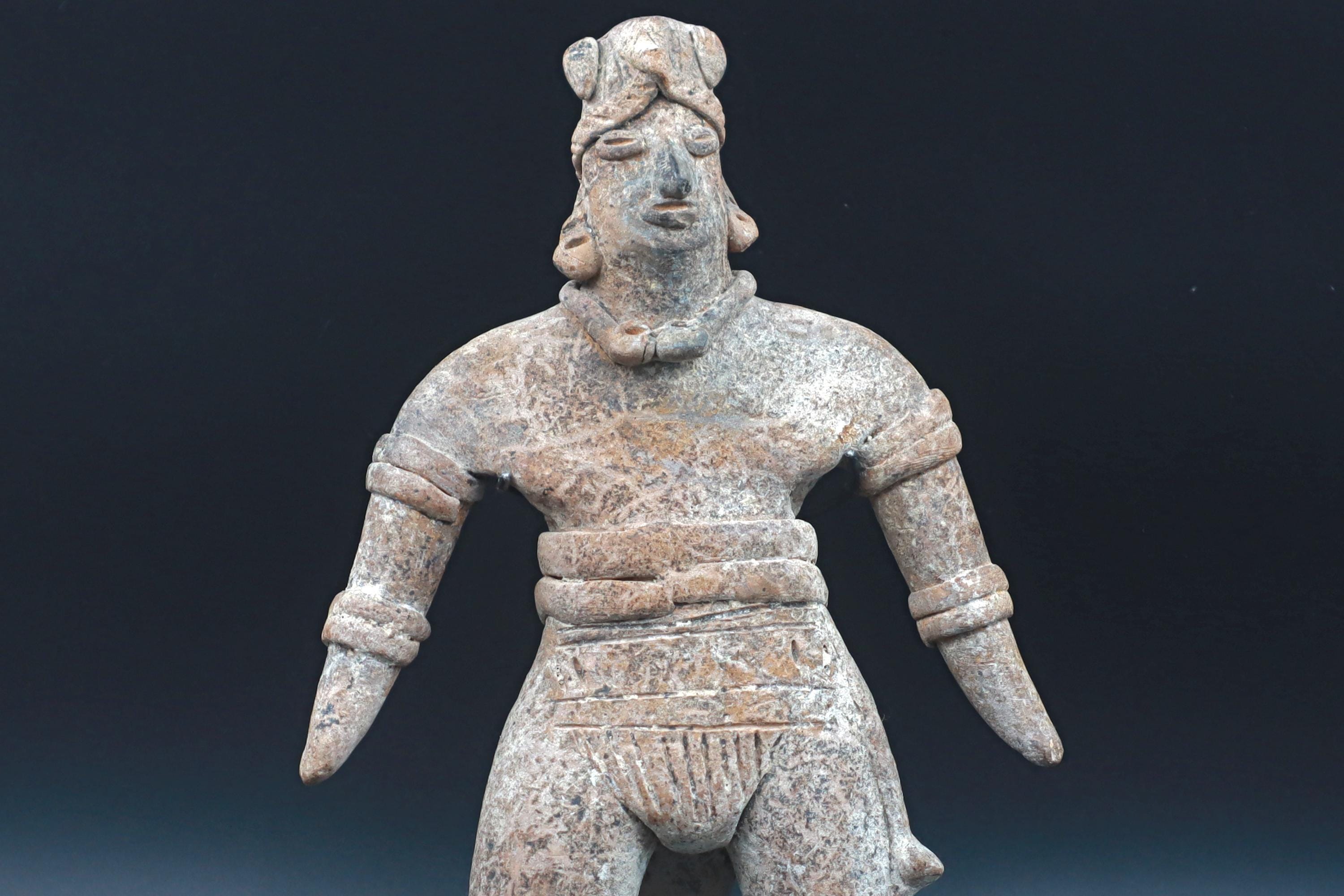 Ancient Colima Ancient Pre Columbian Colima Pottery Standing Female Figure, Full Body ...