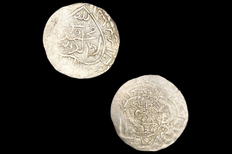 Imperio timúrida, moneda tanka de plata de Samarcanda, Shahruk, siglo XV d. C., objetos de colección numismáticos e históricos de Asia Central. imagen 1