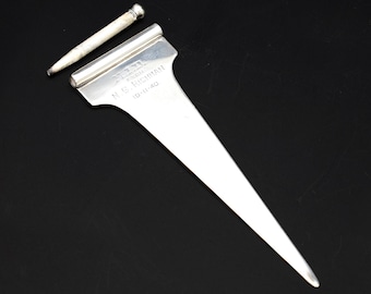 Large Sterling Silver Bookmarker, Extremely Rare Books Page Marker With Pencil Attachment, Crafted in the 1930s, American Silver Mark