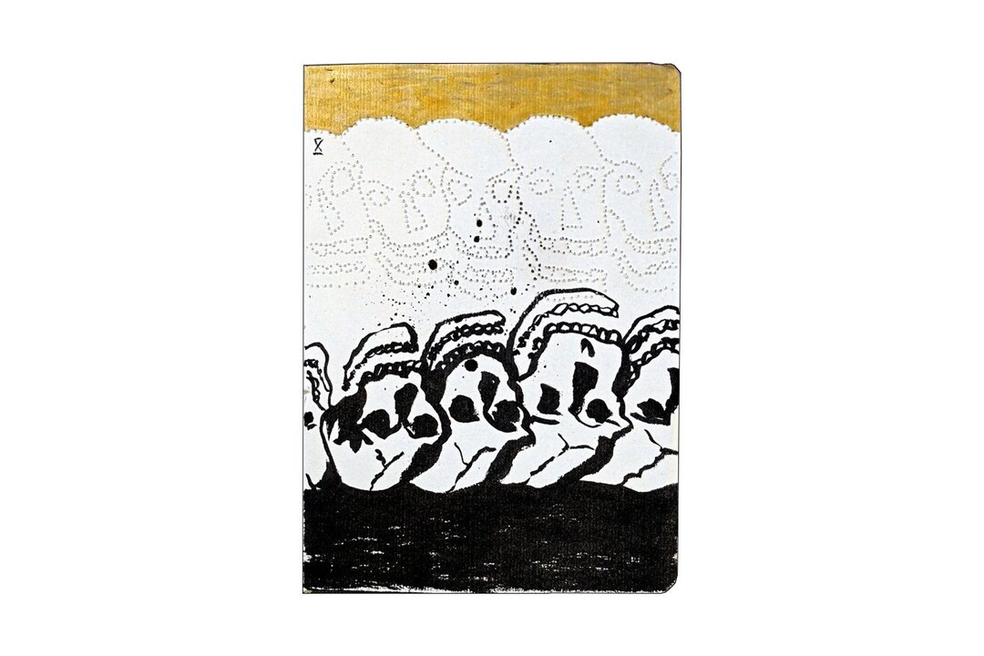 Handmade Ink Sketches Drawings, Golgotha Hill in Jerusalem, Goth Dark