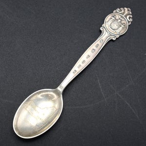 Antique Sterling Spoon, New York State, Done By Norway TH Marthinsen, Art Deco Cutlery, Flatware Tableware Decor, Americana Collectibles