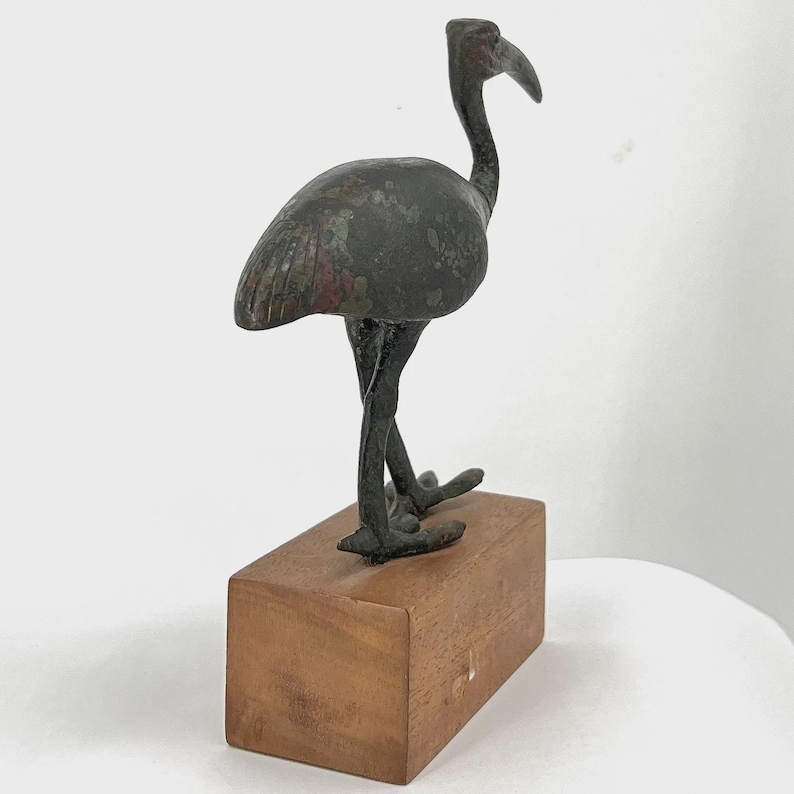 Statuette d'un ibis en bronze de l'Égypte ancienne, petite statuette d'un ibis sacré africain, statuette d'art du dieu Thot en bronze coulé vers 340 avant notre ère image 5