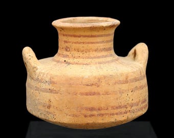 Ancient 12th Century BCE, Greek Mycenaean Polychrome Jar With Handles. Antiquities, Ceramic And Pottery Art, Mediterranean Sea