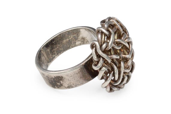 Infinite Knot Ring, Statement Ring Size 6 With Go… - image 5