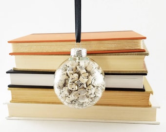 Vintage Music Ornament | Christmas Ornament | Star Ornament | Book Ornament| Ball Ornament| Book Lover Gift | Teacher Gift