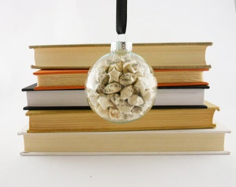 Vintage Book Ornament | Christmas Ornament | Star Ornament | Book Ornament | Glass Ball Ornament | Book Lover Gift | Teacher Gift