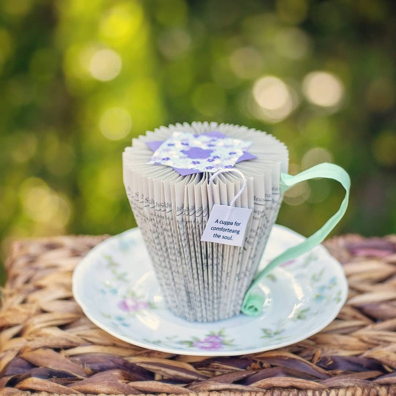 Custom Book Teacup  Coffee cup Ornament  Teacher Gift  3D image 1