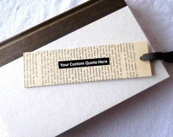 Recycled Book Mark | Vintage Bookmark | Personalized bookmark | Custom Bookmark Stay-Put | Book Lover Gift | Teacher Gift | Gift under 10