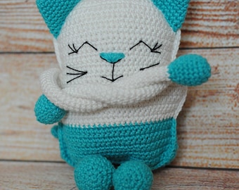 Interactive Crochet Cat Toy Pattern / Beginner-Friendly Amigurumi with Sliding Limbs / Montessori Fidget Toy / Sensory & Stretchy Toy