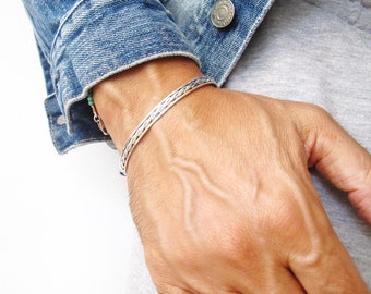 925 sterling silver handmade cuff bracelet men mans artisan jewelry new