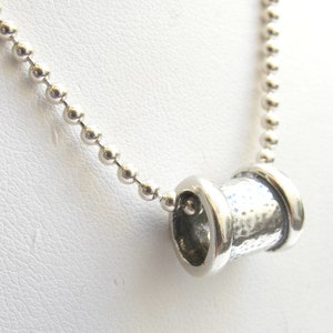 925 sterling silver tube bead military ball necklace