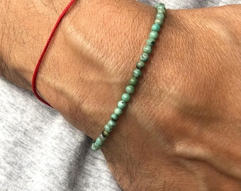 Pulsera de cuentas de turquesa verde natural