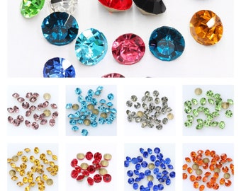 Pointed Back Glass Chatons Crystals Rhinestones Beads ss4, ss6, ss8, ss10, ss12, ss16, ss20 (small sizes)