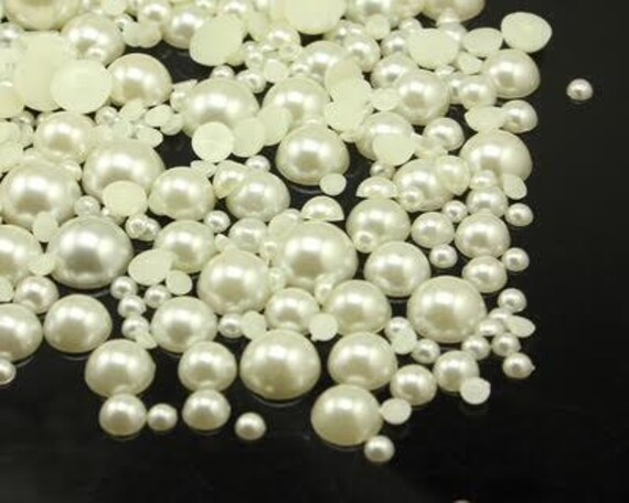 200 5mm Flat Back Acrylic Pearl Rhinestones Ivory AB