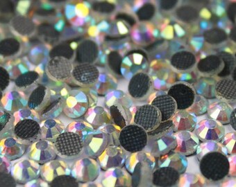 Hot Fix 1440pcs CRYSTAL AB Crystal Rhinestones flat back Iron On 3mm 4mm 5mm 6.5mm ss10 ss16 ss20 ss30 Wholesales loose crystal beads glass