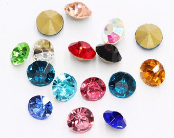 Big Sizes Pointed Back Glass Chatons Crystals Rhinestones Beads 6mm 8mm 10mm