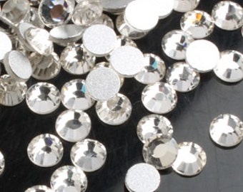 Crystal Clear Flat Back Crystal Rhinestones Clear Colorless flatback glass crystals beads