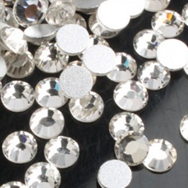 Crystal Clear Flat Back Crystal Rhinestones Clear Colorless flatback glass crystals beads