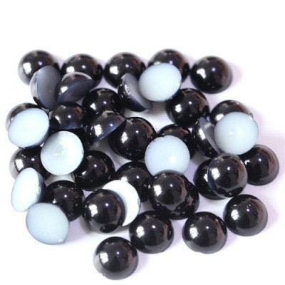 Black 800pcs Mixed Sizes / 2-10mm Flat Back Pearls bead 2mm 3mm 4mm 5…