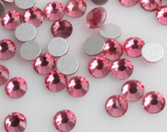 Rose Flat Back Crystals Rhinestones Deep Pink Loose Flatback Rhinestone  Glass Crystals Beads 2mm 3mm 4mm 5mm 6mm Mixed Sizes 
