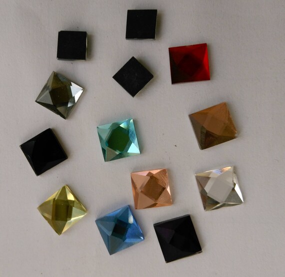 Flat Back Glass Crystal Rhinestones Square 8mm 10mm Loose Big