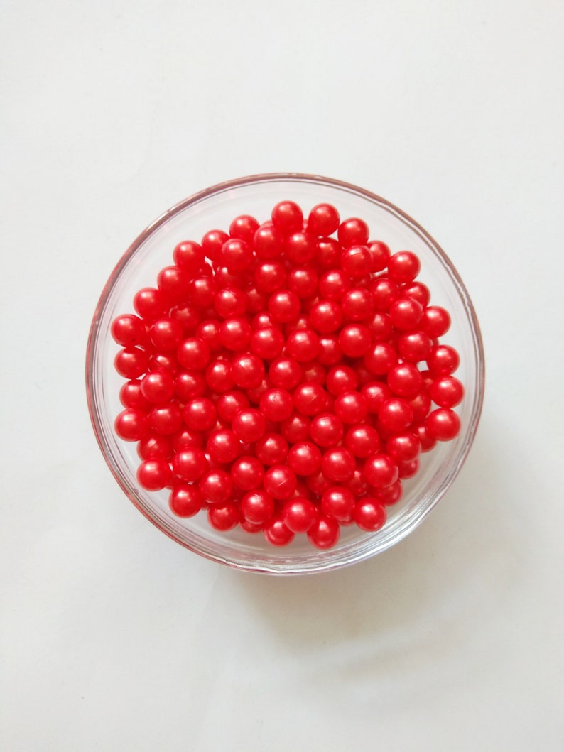 Red Vase Filler Beads Balls Whole Beads Pearls Wedding Etsy