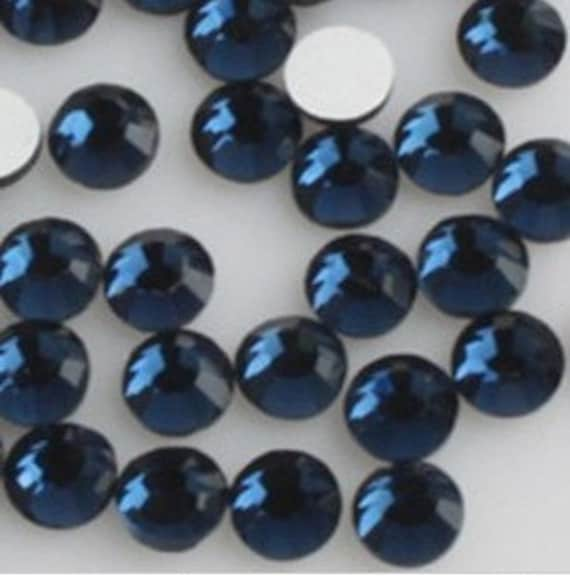 Montana Sapphire flat back crystal rhinestones Dark Navy Blue loose  flatback rhinestone glass crystals beads 2mm 3mm 4mm 5mm 6mm Mixed Sizes