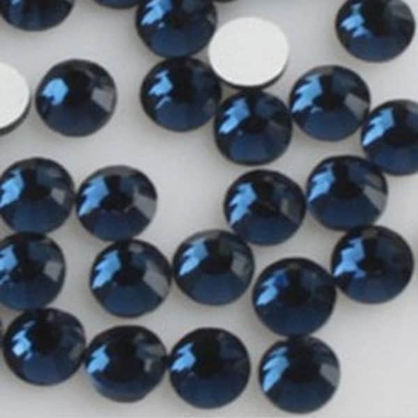 Montana Sapphire flat back crystal rhinestones Dark Navy Blue loose flatback rhinestone glass crystals beads 2mm 3mm 4mm 5mm 6mm Mixed Sizes