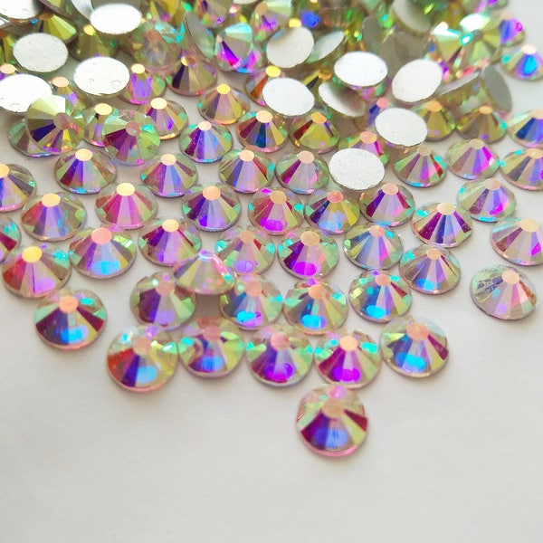 1440 pcs Crystal AB Flat Back Rhinestones Crystal wholesale bulk loose flatback rhinestone crystals glass beads 2mm 3mm 4mm 5mm 6mm 7mm