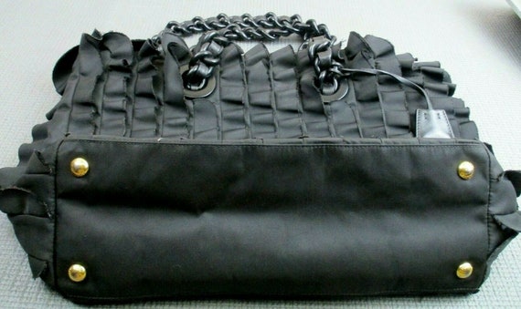 PRADA Black Tessuto Nylon Ruffle Bag Milano Italy 
