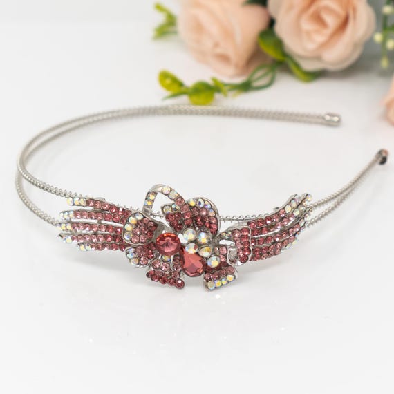 multicolor rhinestone hairpiece Luxury Baroque Multicolour Diamante Jewel Thick Hairband - Etsy main image 4