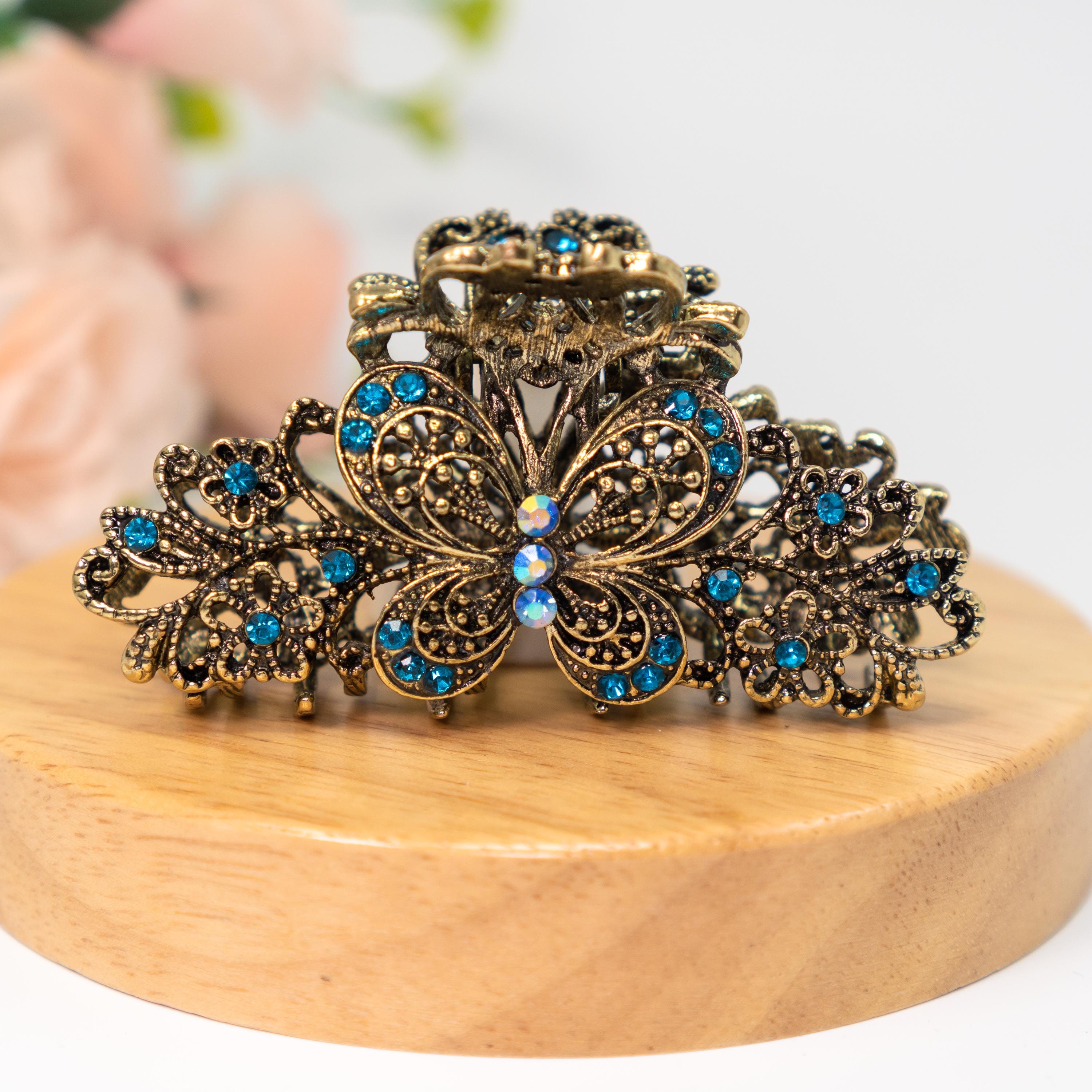 Vintage Butterfly Crystal Hair Clip - Sparkling Rhinestone  display picture 2