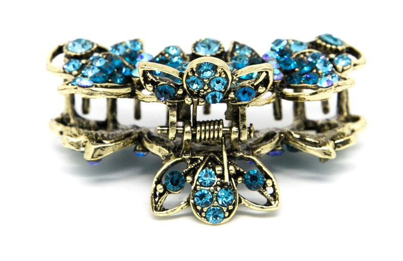 Metal Hair Claws Clip Hairpin Elegant Vintage Butterfly Blue Etsy