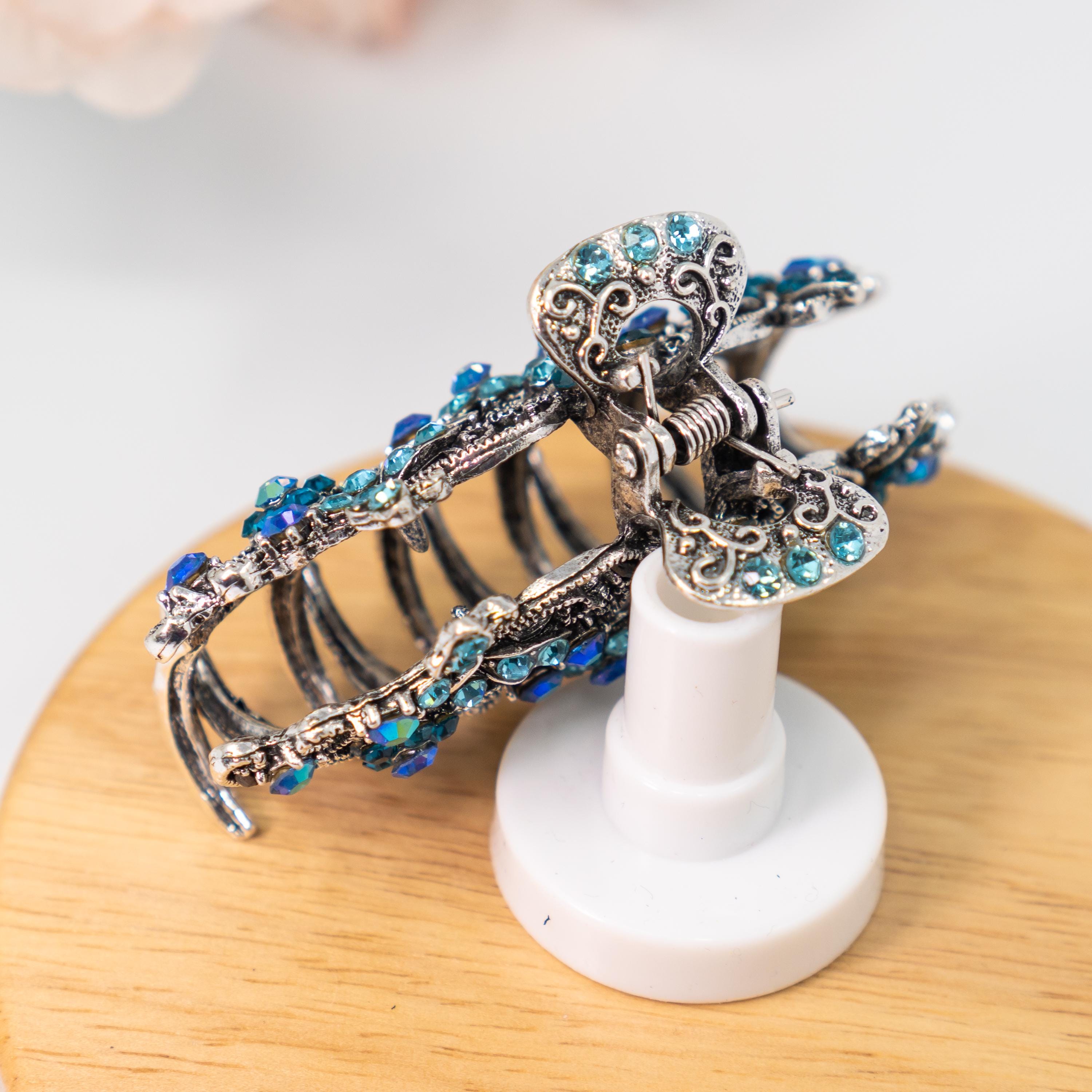 Women's Rhinestone Crystal Flower Butterfly Metal Hair Claw Clip - Decorative Hair Clamp 9 thumbnail image
