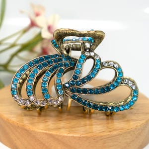 Premium Quality Metal Alloy Hair Claw Clip with Colorful Rhinestone