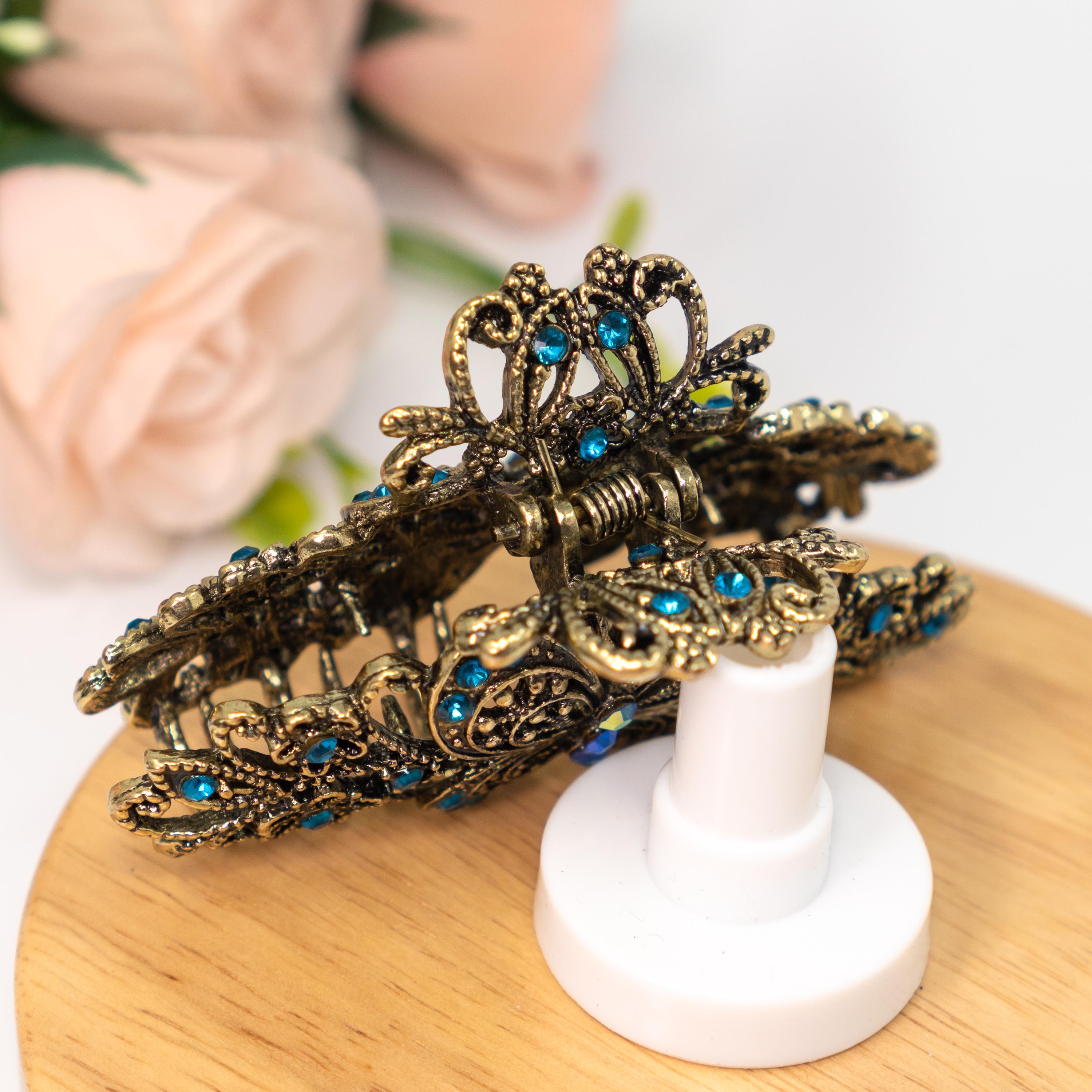 Set Di 3 Fermagli Per Capelli A Farfalla – Placcati Al Rodio Con Cristalli Austriaci – Accessori Sposa E Damigella – Eleganti E Brillanti - 4