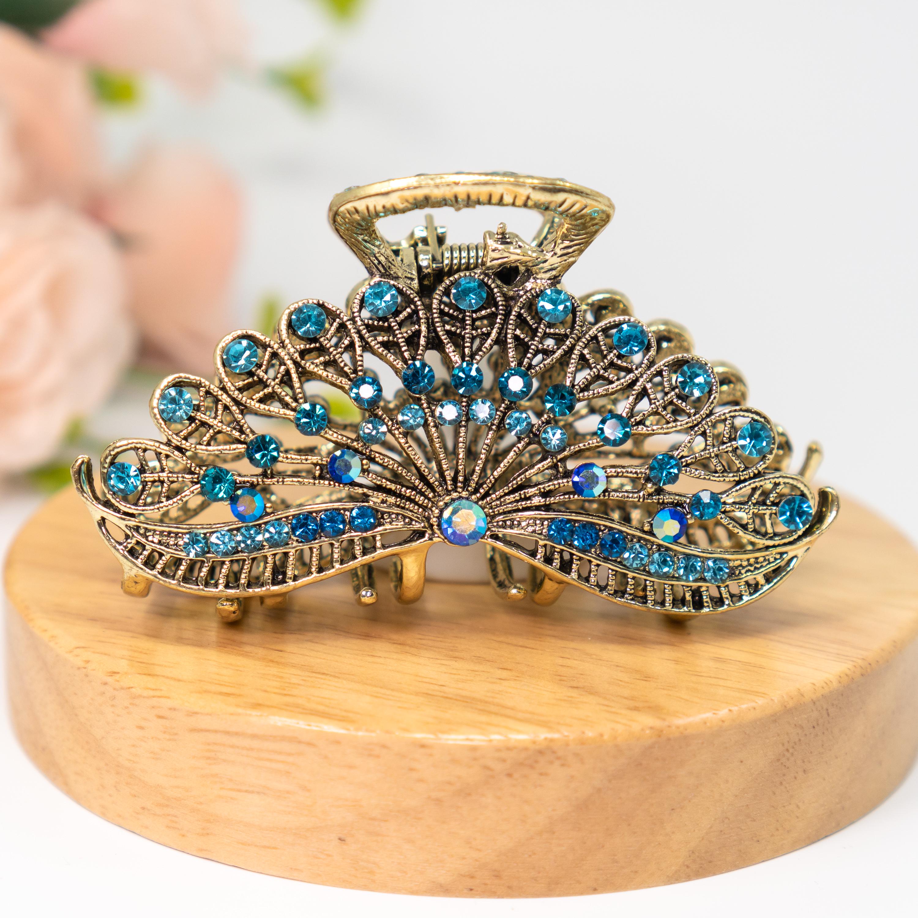 Elegante Lega Di Cristallo Metallo Grande Clip Per Capelli - Foto 6